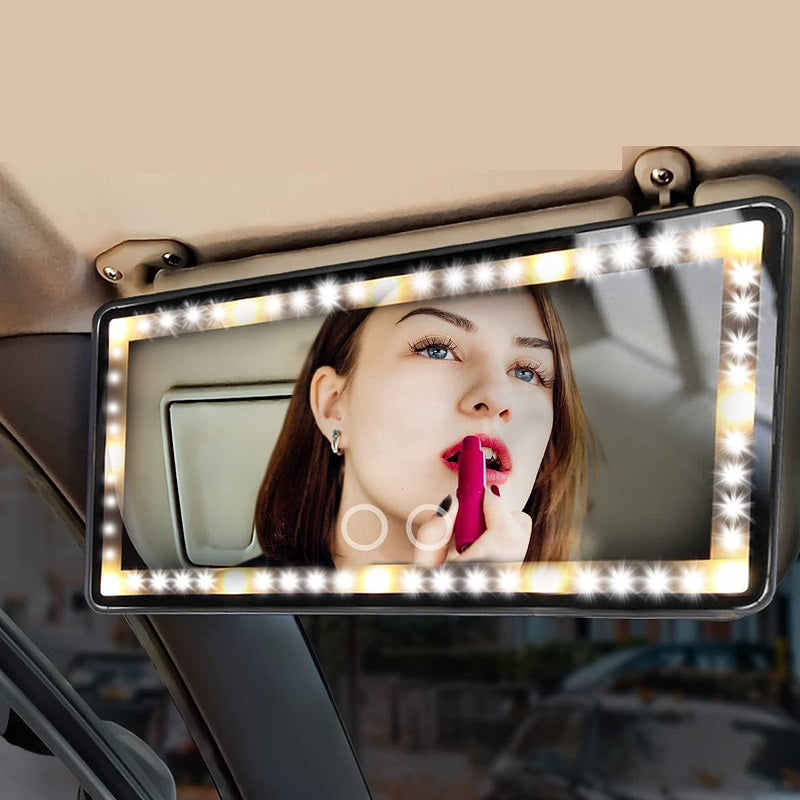Miroir de maquillage avec lumière pour voiture : Miroir maquillage
