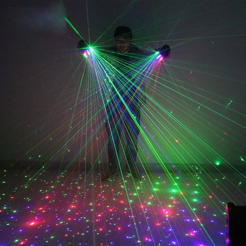 Vert faisceau laser multi faisceau gants laser gant lumineux accessoires de  scène DJ nuit lueur accessoires led Palm finger Light Dancing club DJ