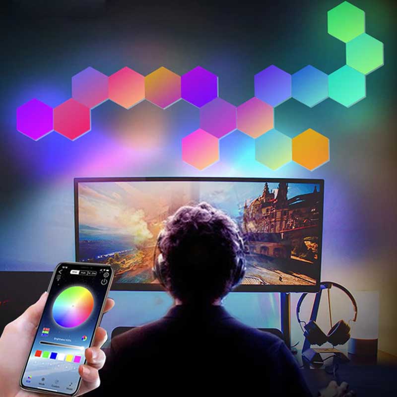RGB LED Hexagone Lumières avec Télécommande, France