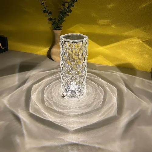 Aigostar Lampe de Table LED en Cristal, 16 Coule…